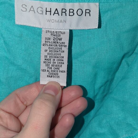 2/$20 NWT Sag Harbor Aqua Cropped Pants w/ Beading - Size 20W 0175 - Picture 4 of 7